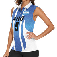 Custom Argentina Volleyball Women Sleeveless Polo Shirt Sport Wings Style