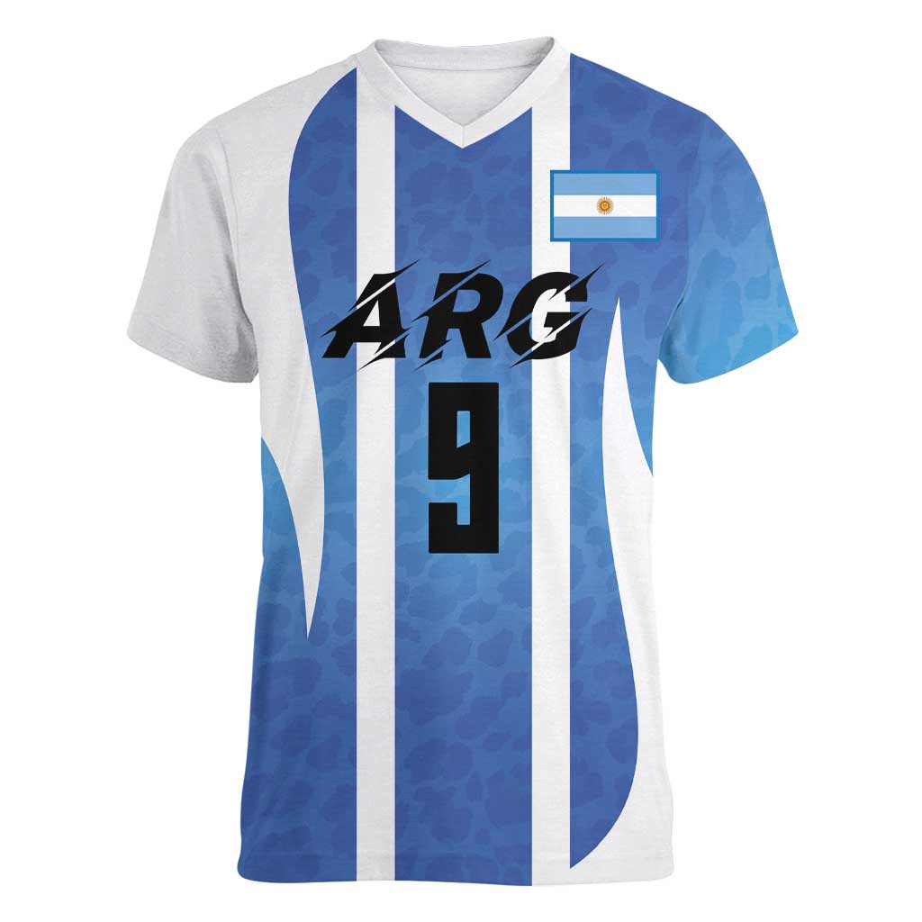 Custom Argentina Volleyball Women V-Neck T-Shirt Sport Wings Style