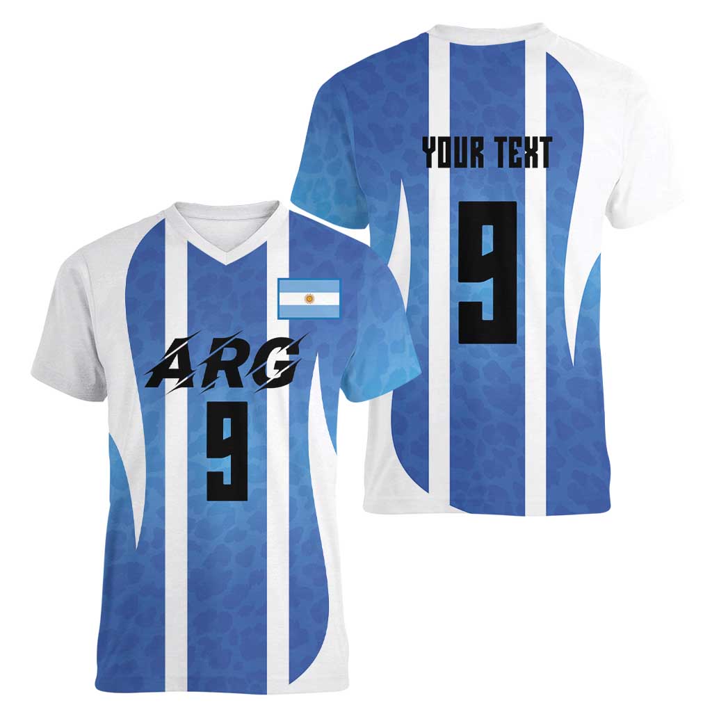 Custom Argentina Volleyball Women V-Neck T-Shirt Sport Wings Style