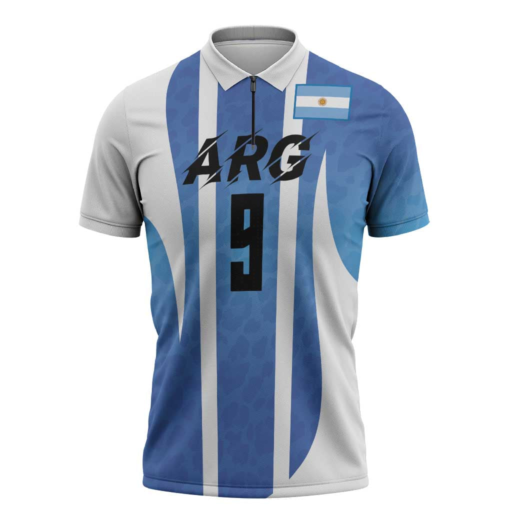 Custom Argentina Volleyball Zipper Polo Shirt Sport Wings Style