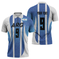 Custom Argentina Volleyball Zipper Polo Shirt Sport Wings Style