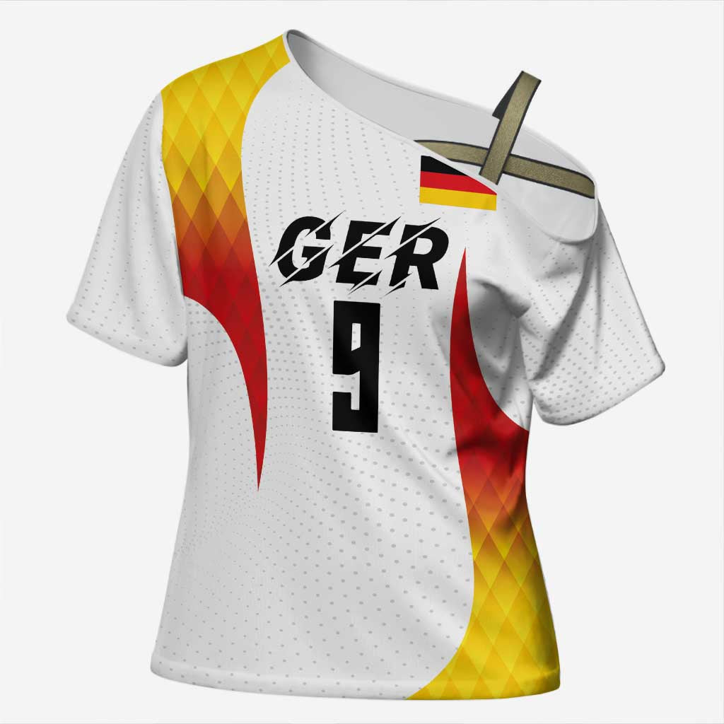 Custom Germany Volleyball Cross Shoulder Shirt Sport Wings Style