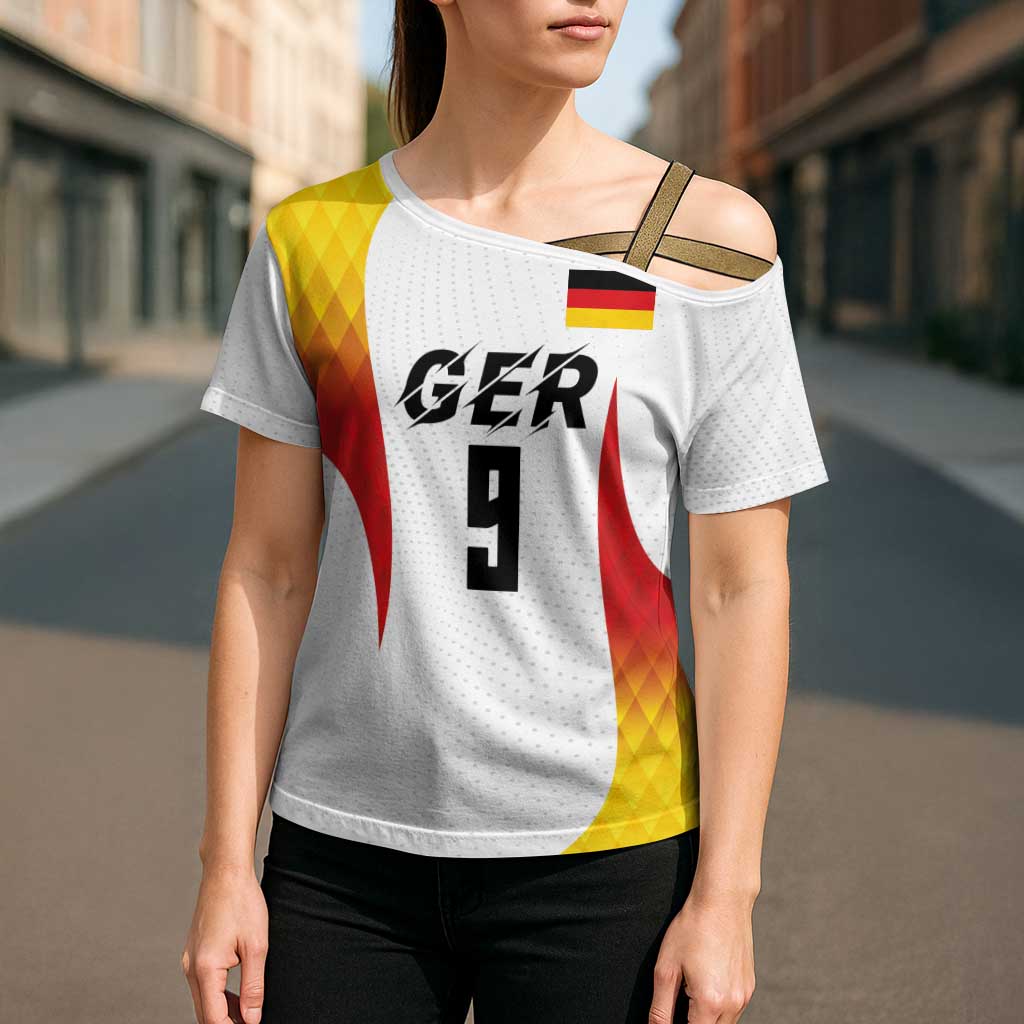 Custom Germany Volleyball Cross Shoulder Shirt Sport Wings Style