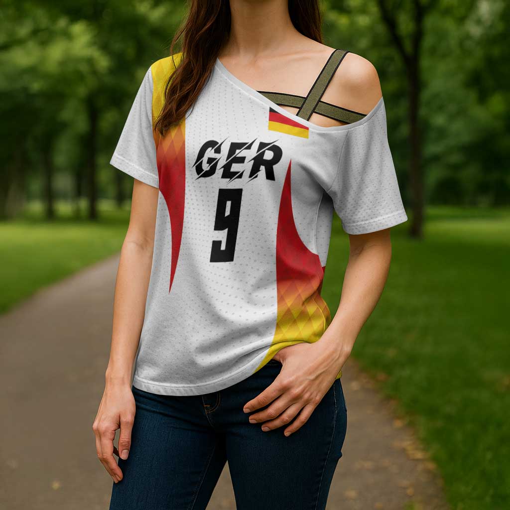 Custom Germany Volleyball Cross Shoulder Shirt Sport Wings Style