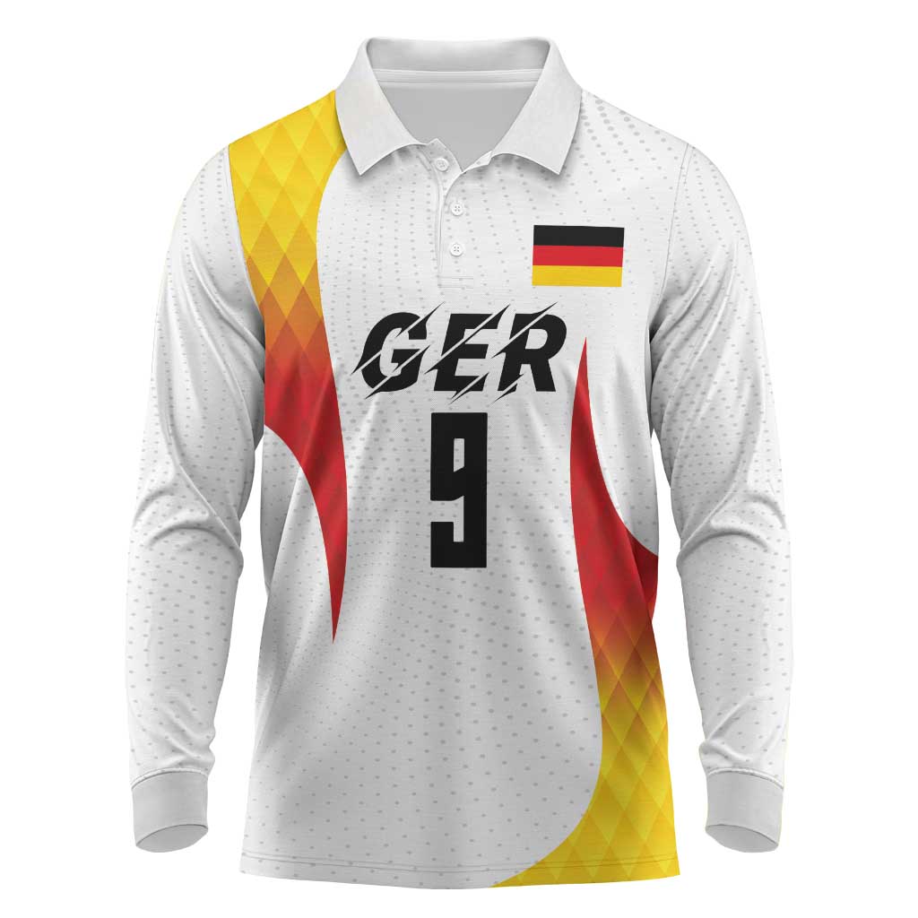 Custom Germany Volleyball Long Sleeve Polo Shirt Sport Wings Style