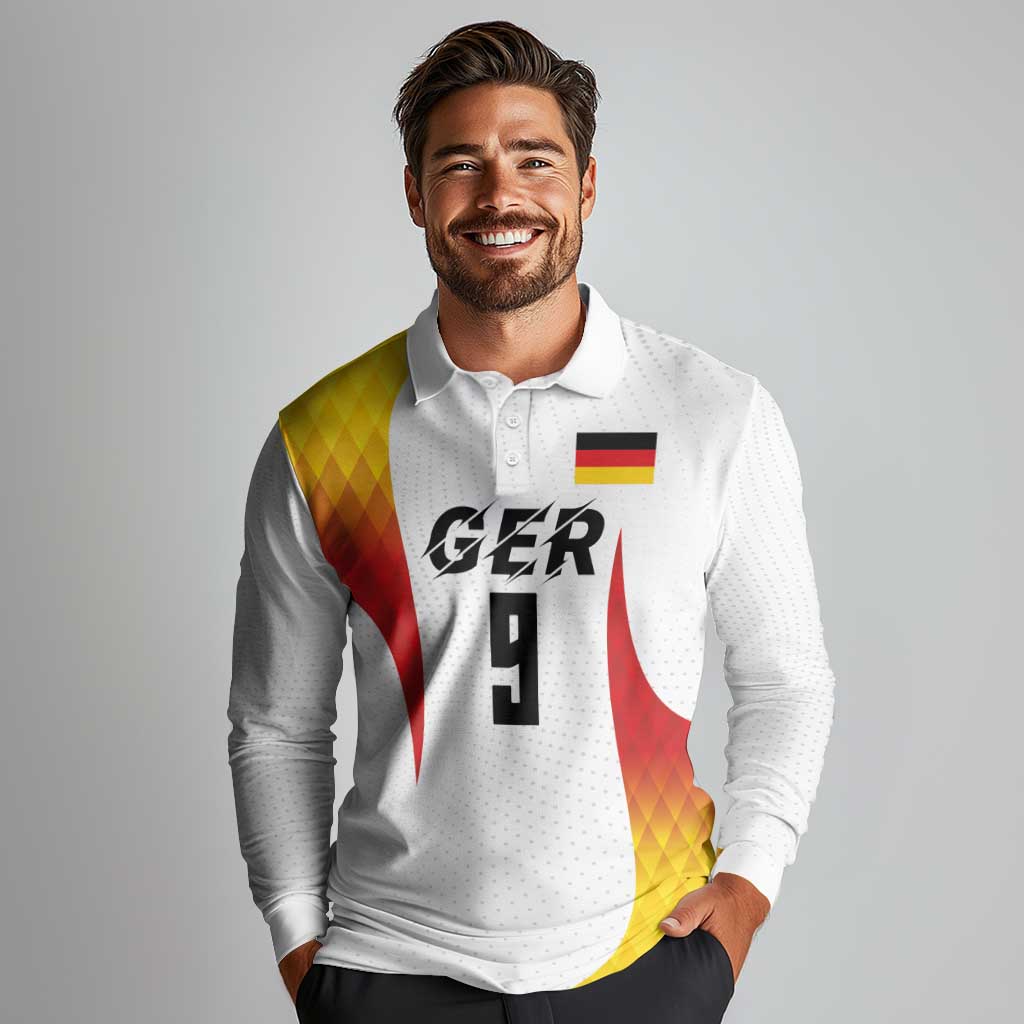 Custom Germany Volleyball Long Sleeve Polo Shirt Sport Wings Style