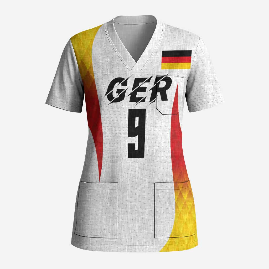 Custom Germany Volleyball Scrub Top Sport Wings Style