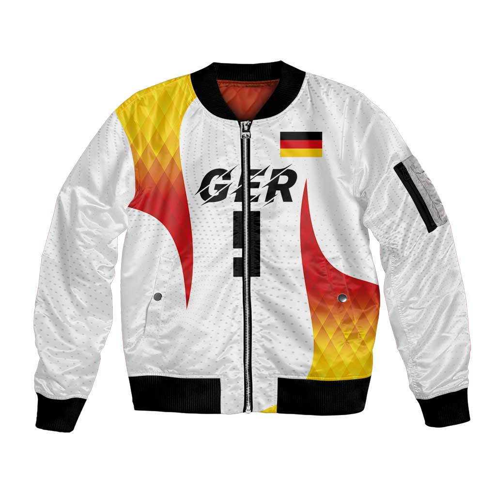 Custom Germany Volleyball Sleeve Zip Bomber Jacket Sport Wings Style