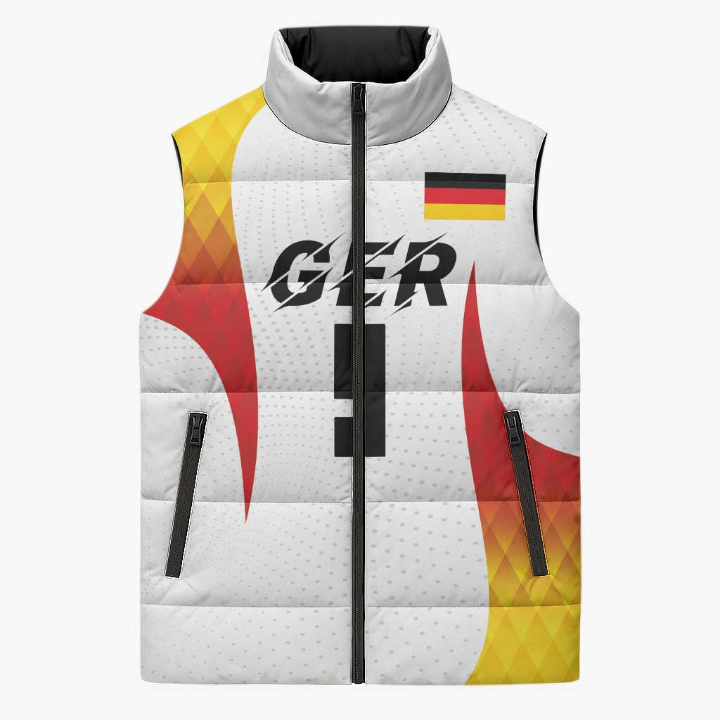 Custom Germany Volleyball Sleeveless Puffer Jacket Sport Wings Style