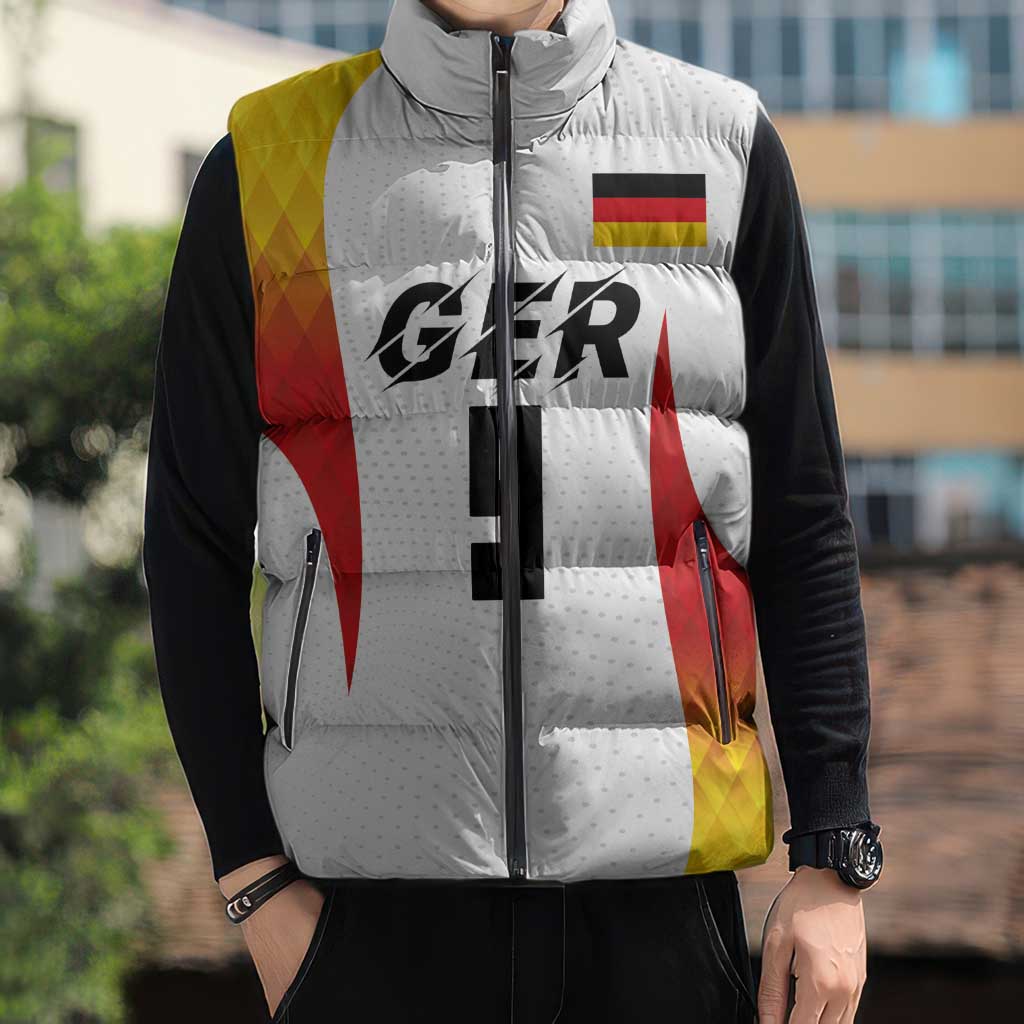 Custom Germany Volleyball Sleeveless Puffer Jacket Sport Wings Style