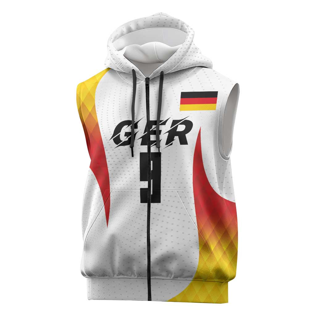 Custom Germany Volleyball Sleeveless Zip Hoodie Sport Wings Style