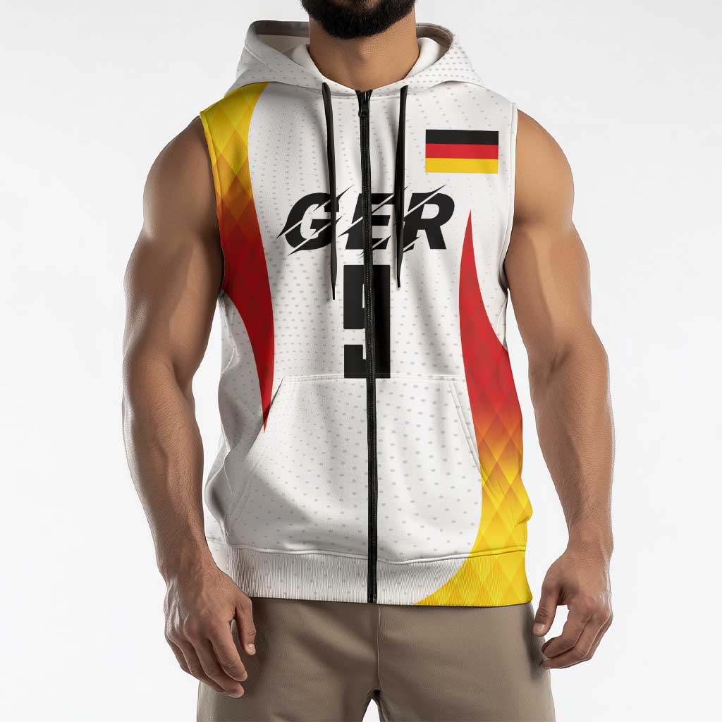 Custom Germany Volleyball Sleeveless Zip Hoodie Sport Wings Style