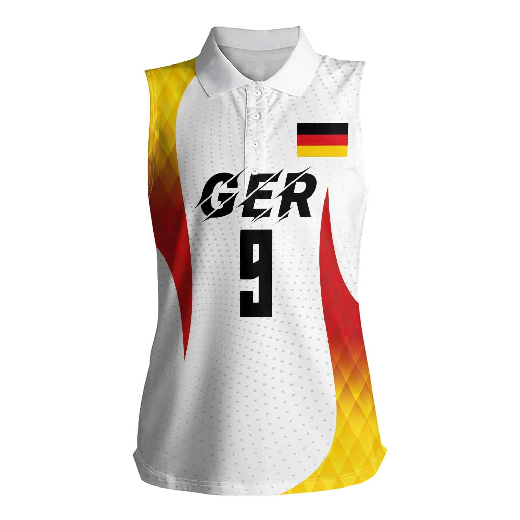 Custom Germany Volleyball Women Sleeveless Polo Shirt Sport Wings Style