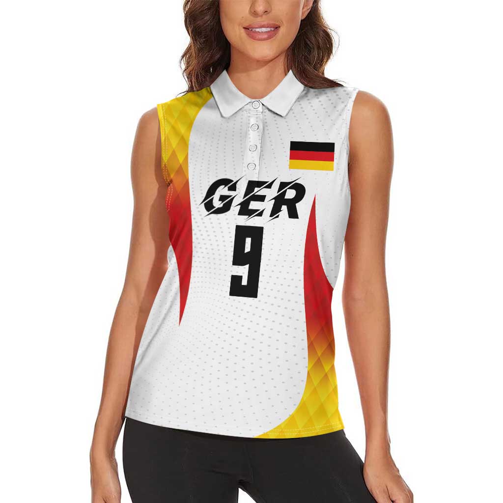 Custom Germany Volleyball Women Sleeveless Polo Shirt Sport Wings Style