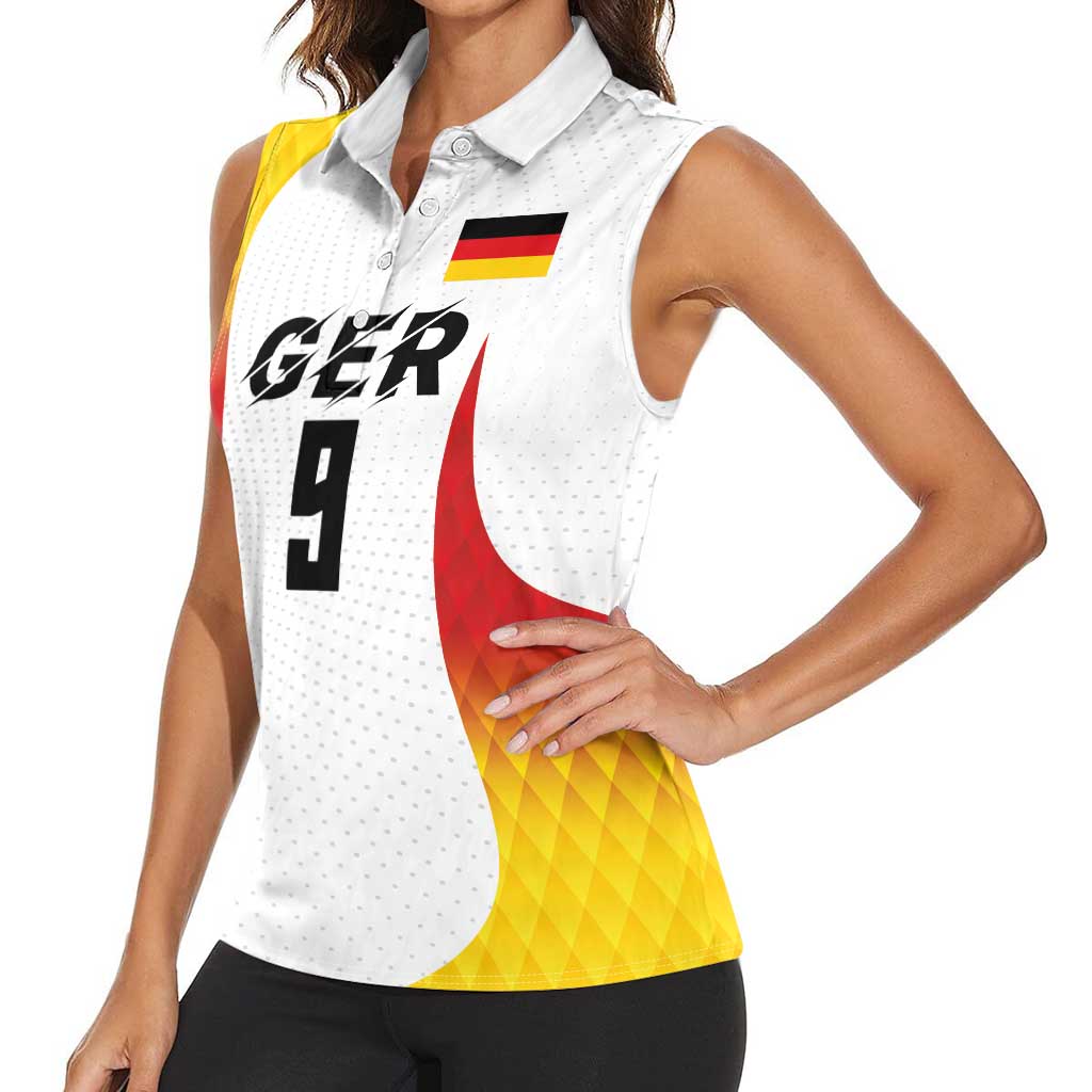 Custom Germany Volleyball Women Sleeveless Polo Shirt Sport Wings Style