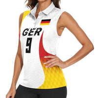 Custom Germany Volleyball Women Sleeveless Polo Shirt Sport Wings Style