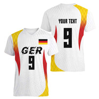 Custom Germany Volleyball Women V-Neck T-Shirt Sport Wings Style