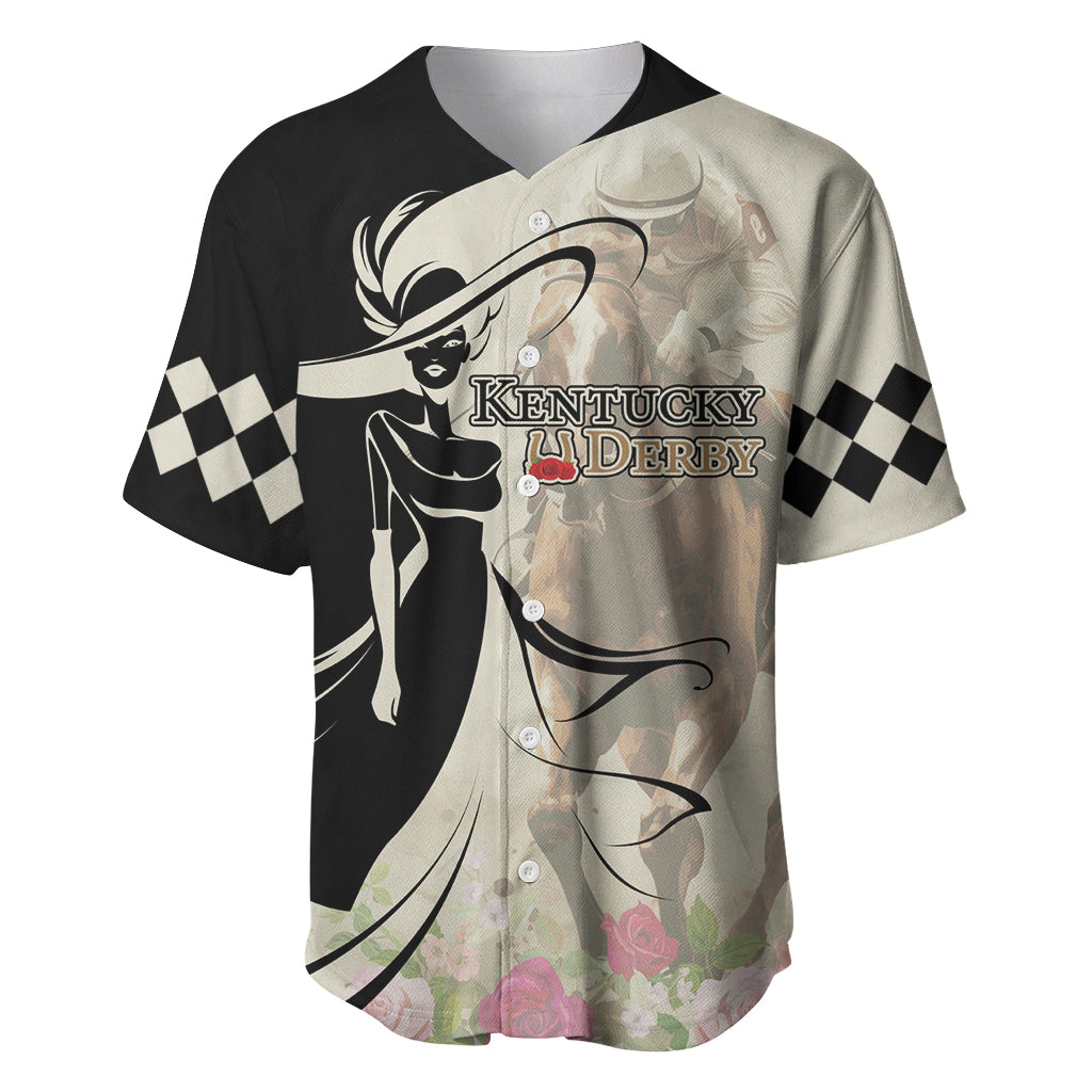 Kentucky Racing Horses Derby Hat Girl Baseball Jersey Beige Color - Wonder Print Shop