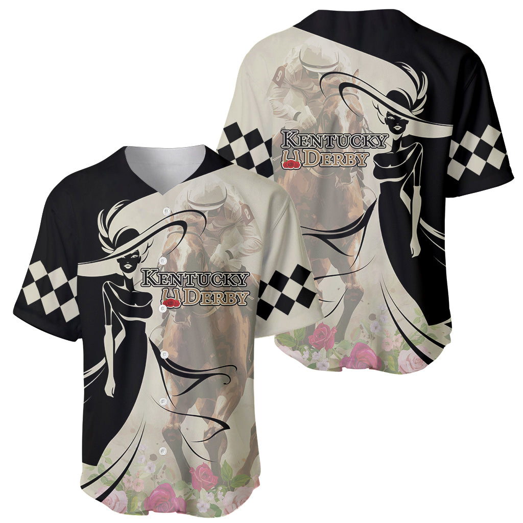 Kentucky Racing Horses Derby Hat Girl Baseball Jersey Beige Color - Wonder Print Shop