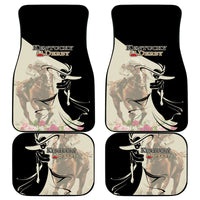Kentucky Racing Horses Derby Hat Girl Car Mats Beige Color - Wonder Print Shop
