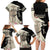 Kentucky Racing Horses Derby Hat Girl Family Matching Long Sleeve Bodycon Dress and Hawaiian Shirt Beige Color - Wonder Print Shop