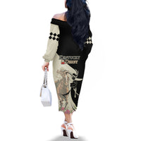 Kentucky Racing Horses Derby Hat Girl Family Matching Off The Shoulder Long Sleeve Dress and Hawaiian Shirt Beige Color - Wonder Print Shop