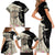 Kentucky Racing Horses Derby Hat Girl Family Matching Short Sleeve Bodycon Dress and Hawaiian Shirt Beige Color - Wonder Print Shop