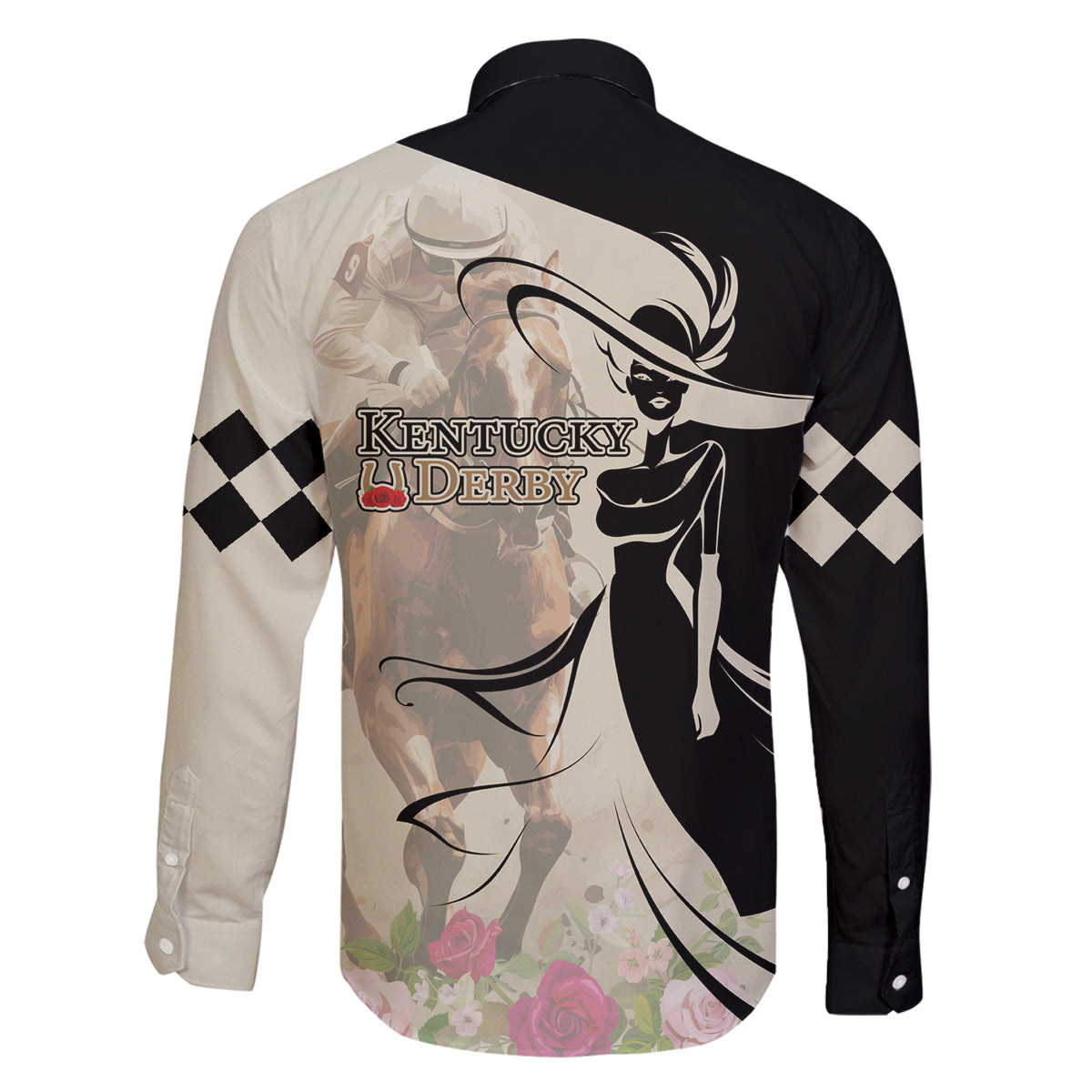 Kentucky Racing Horses Derby Hat Girl Family Matching Summer Maxi Dress and Hawaiian Shirt Beige Color - Wonder Print Shop