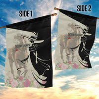 Kentucky Racing Horses Derby Hat Girl Garden Flag Beige Color - Wonder Print Shop