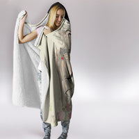 Kentucky Racing Horses Derby Hat Girl Hooded Blanket Beige Color