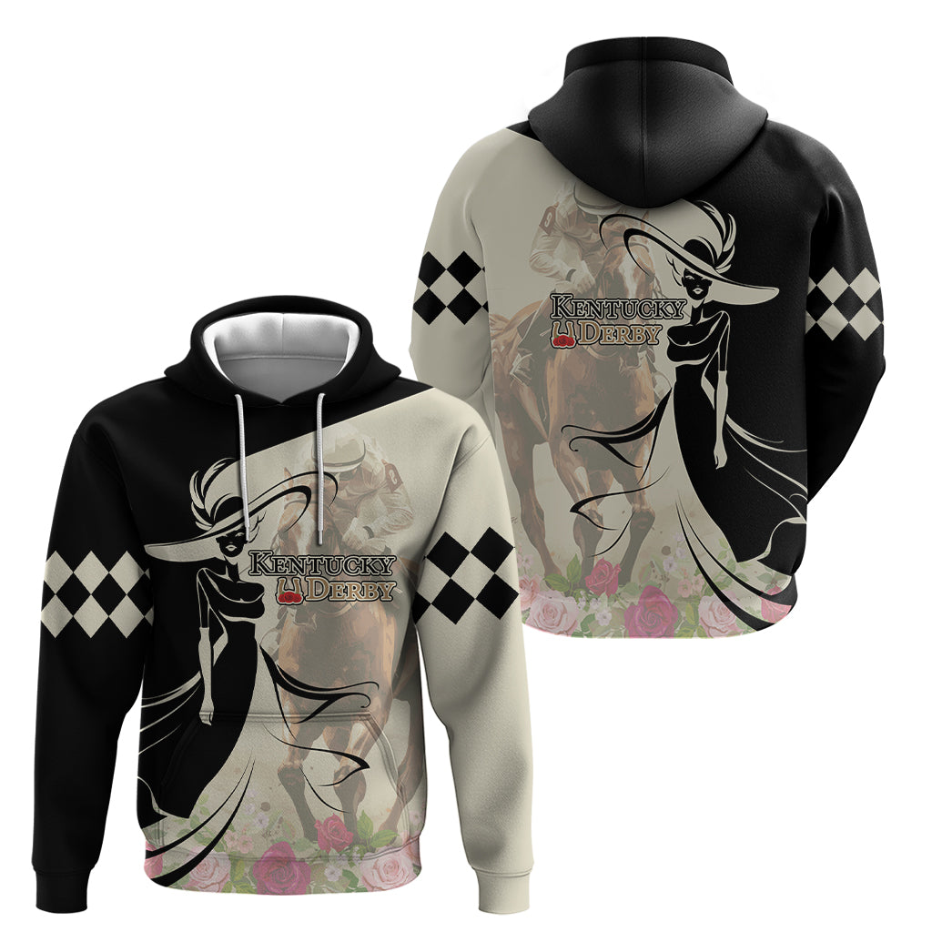 Kentucky Racing Horses Derby Hat Girl Hoodie Beige Color - Wonder Print Shop