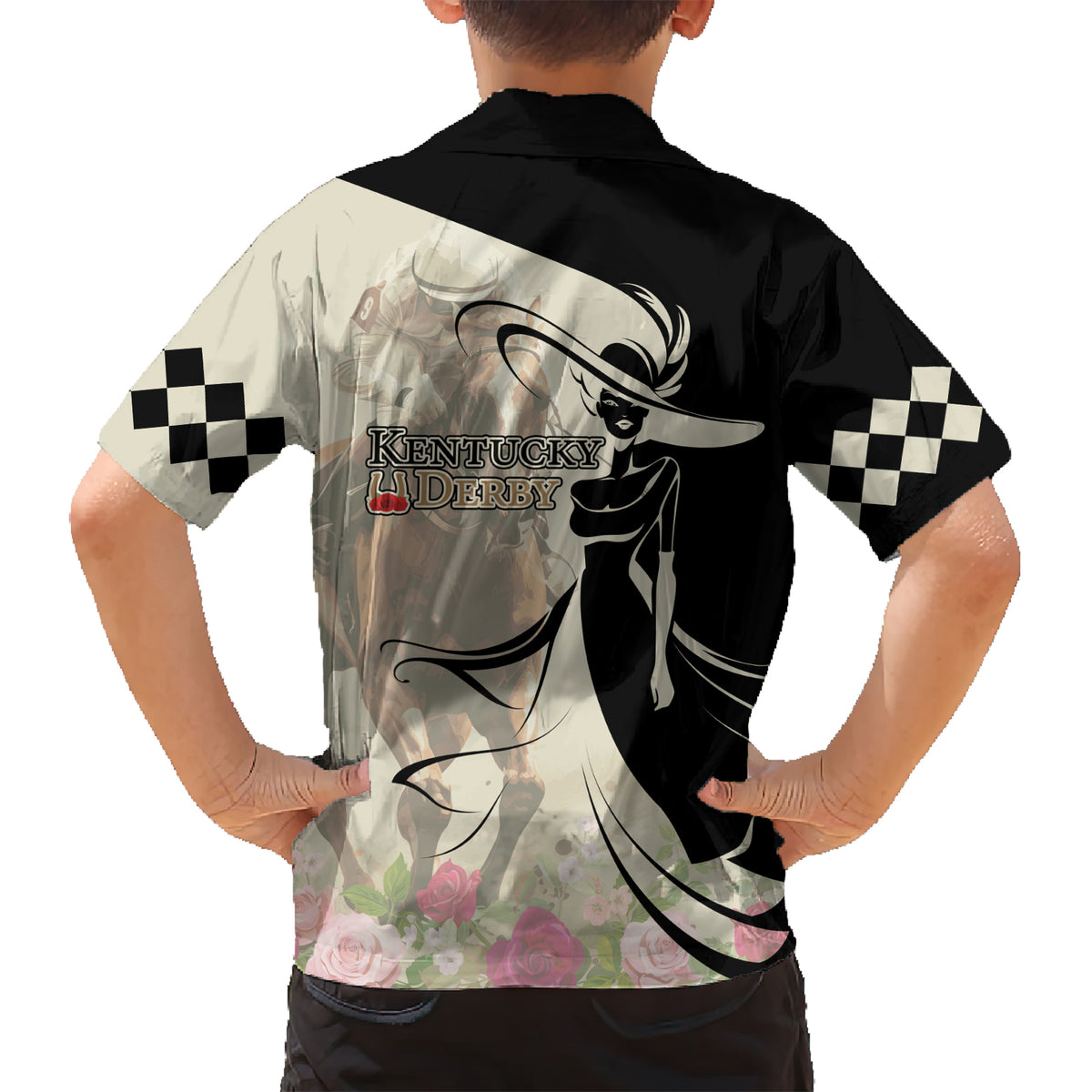 Kentucky Racing Horses Derby Hat Girl Kid Hawaiian Shirt Beige Color - Wonder Print Shop