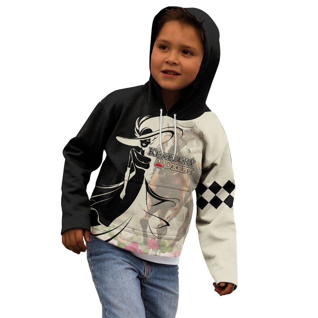 Kentucky Racing Horses Derby Hat Girl Kid Hoodie Beige Color - Wonder Print Shop