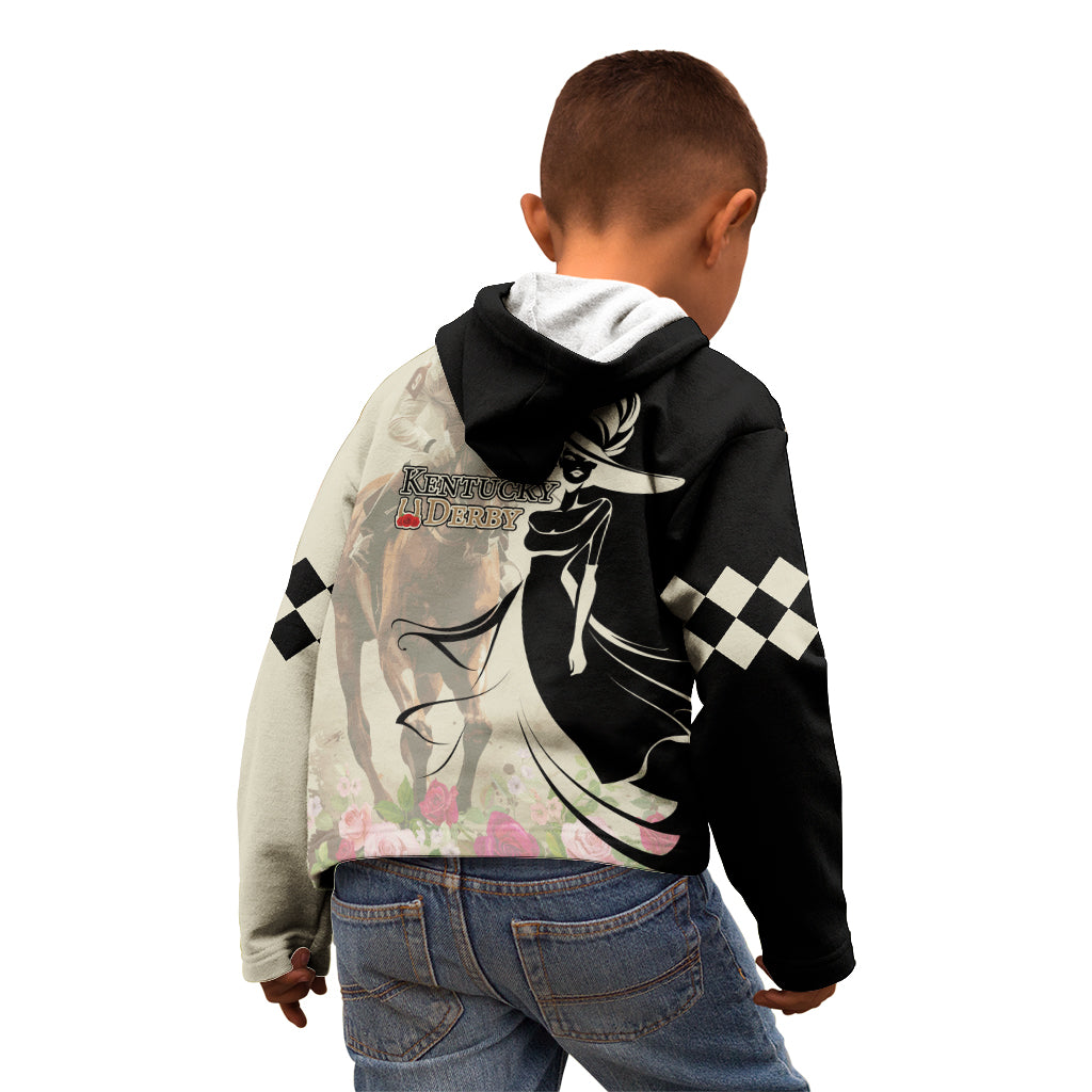 Kentucky Racing Horses Derby Hat Girl Kid Hoodie Beige Color - Wonder Print Shop