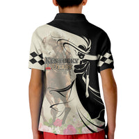 Kentucky Racing Horses Derby Hat Girl Kid Polo Shirt Beige Color - Wonder Print Shop