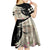 Kentucky Racing Horses Derby Hat Girl Kid Short Sleeve Dress Beige Color - Wonder Print Shop