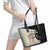 Kentucky Racing Horses Derby Hat Girl Leather Tote Bag Beige Color - Wonder Print Shop