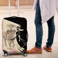 Kentucky Racing Horses Derby Hat Girl Luggage Cover Beige Color - Wonder Print Shop