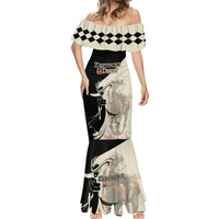 Kentucky Racing Horses Derby Hat Girl Mermaid Dress Beige Color - Wonder Print Shop