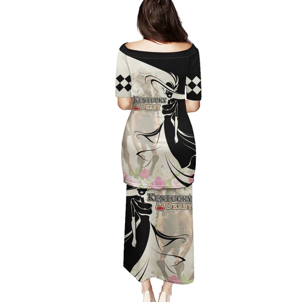 Kentucky Racing Horses Derby Hat Girl Puletasi Beige Color - Wonder Print Shop