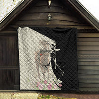 Kentucky Racing Horses Derby Hat Girl Quilt Beige Color - Wonder Print Shop