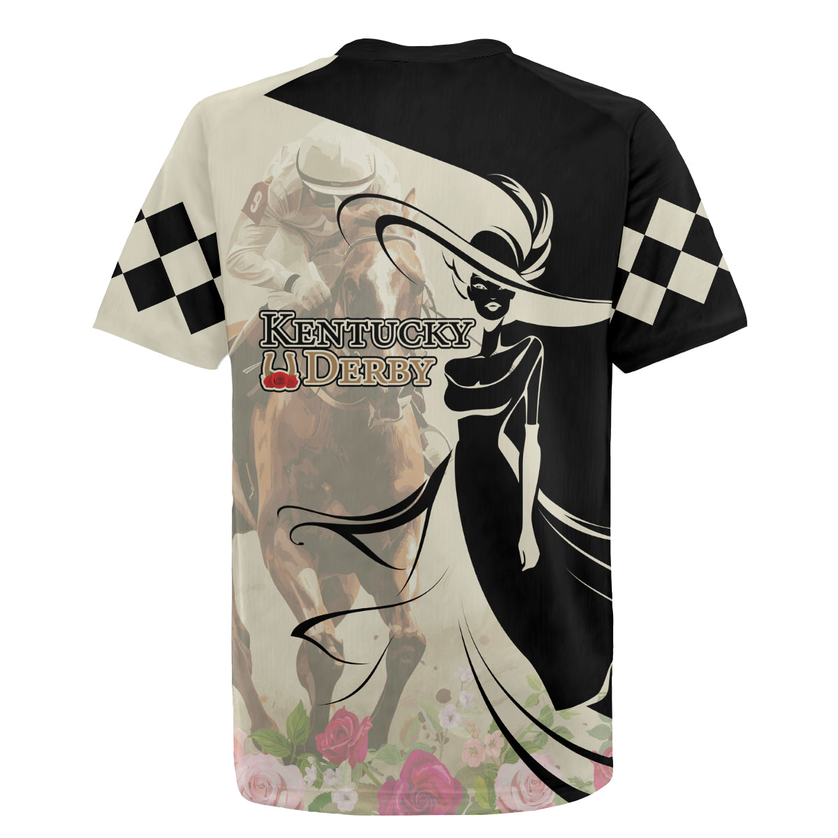 Kentucky Racing Horses Derby Hat Girl Rugby Jersey Beige Color - Wonder Print Shop