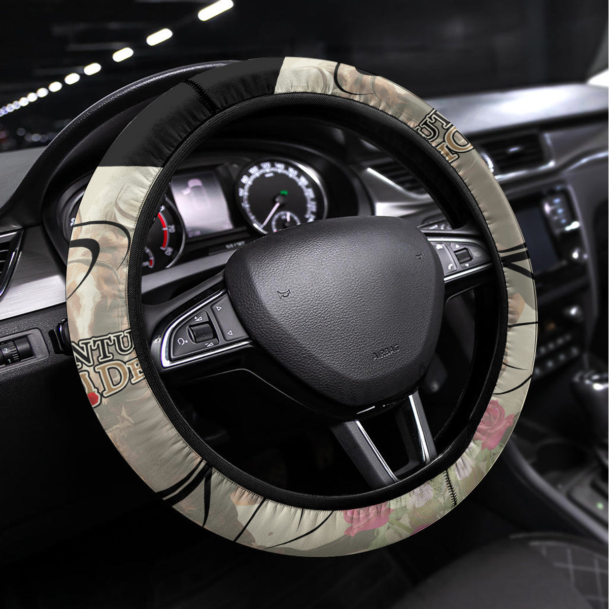 Kentucky Racing Horses Derby Hat Girl Steering Wheel Cover Beige Color - Wonder Print Shop