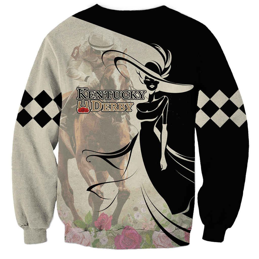 Kentucky Racing Horses Derby Hat Girl Sweatshirt Beige Color - Wonder Print Shop
