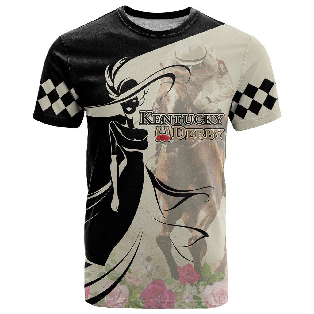 Kentucky Racing Horses Derby Hat Girl T Shirt Beige Color - Wonder Print Shop