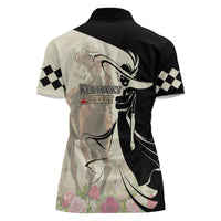 Kentucky Racing Horses Derby Hat Girl Women Polo Shirt Beige Color - Wonder Print Shop
