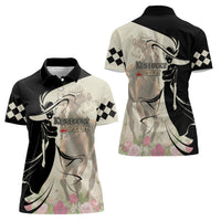 Kentucky Racing Horses Derby Hat Girl Women Polo Shirt Beige Color - Wonder Print Shop