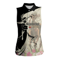 Kentucky Racing Horses Derby Hat Girl Women Sleeveless Polo Shirt Beige Color - Wonder Print Shop