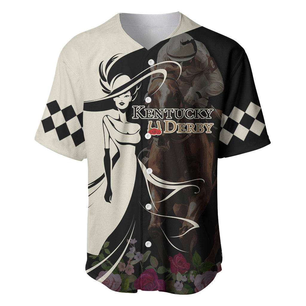 Kentucky Racing Horses Derby Hat Girl Baseball Jersey Black Color - Wonder Print Shop