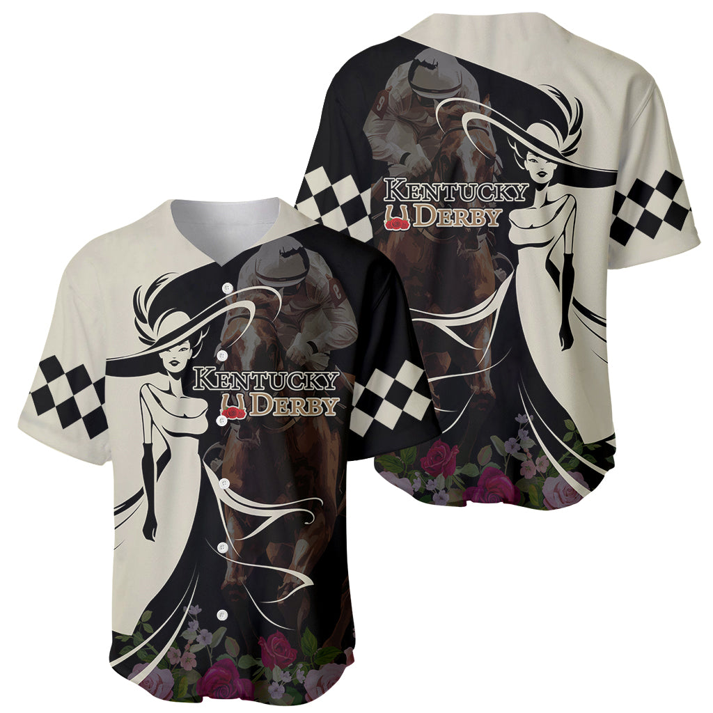 Kentucky Racing Horses Derby Hat Girl Baseball Jersey Black Color - Wonder Print Shop